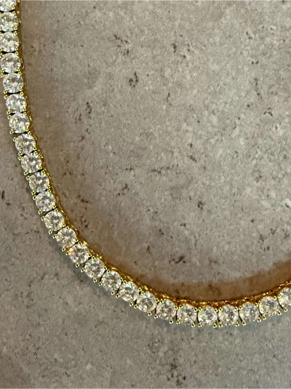 Gold-Tone Crystal Tennis Necklace - Elegant Women's Jewelry